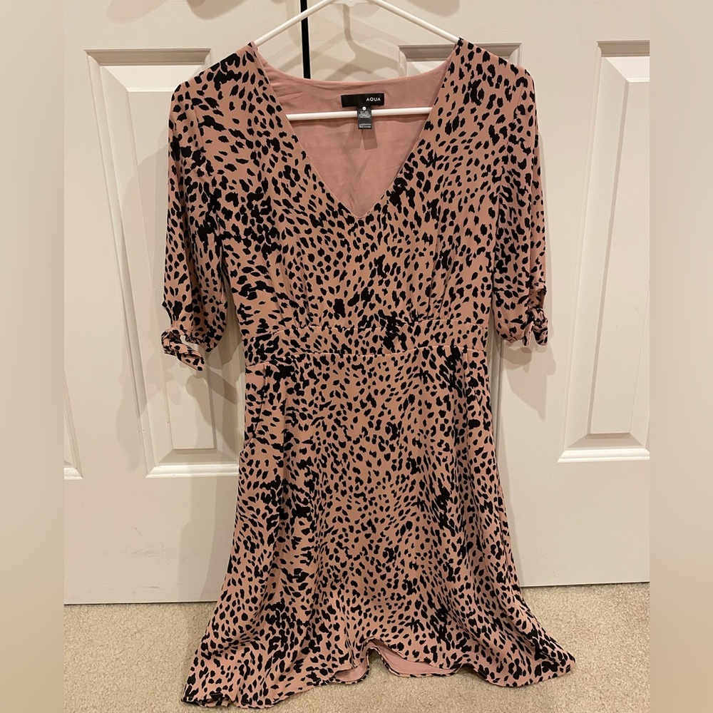 Aqua Pink Animal Print Dress